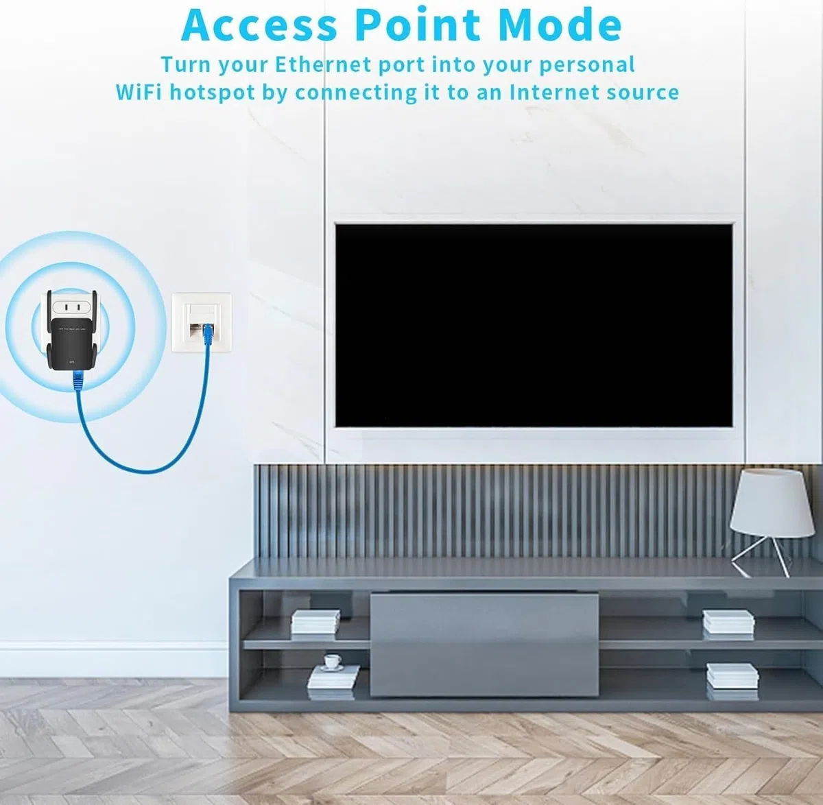 Ripetitore, ripetitore WLAN da 300 Mbps con Doppia Porta LAN, modalità WPS, AP, Compatibile con Tutti i Router WiFi Standard, dispositivi WiFi