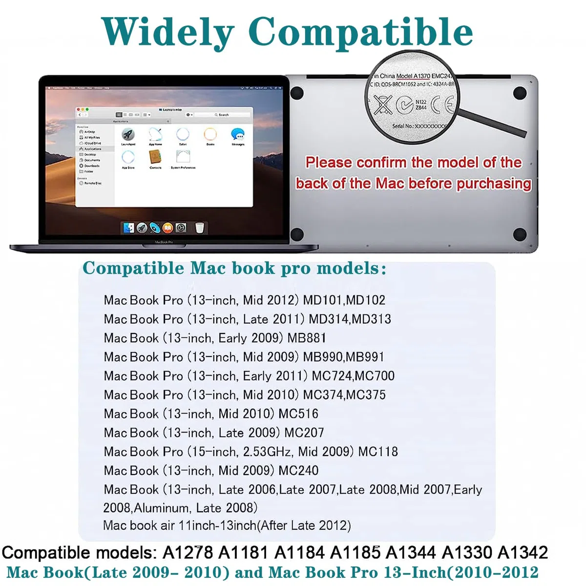 Caricabatterie 60W L-Tip compatible with Mac Book Pro 13", Adattatore Rapido per Modelli A1278, A1181, A1184, A1344, A1330, A1342 (2008-2012)