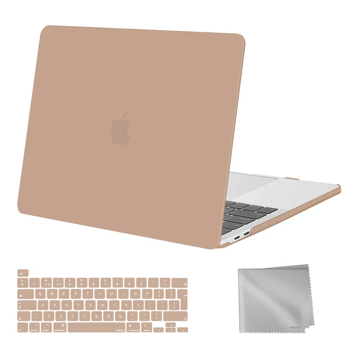 MOSISO Cover Compatibile con MacBook Pro 13 Pollici Custodia 2025 2024 2023 2022-2016 M2 M1 A2338 A2289 A2251 A2159 A1989 A1706 A1708,Plastica Rigida Case&Copritastiera&Pulire Panno, Bronzo Marrone