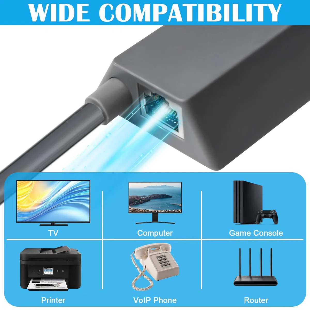 Starlink - Adattatore Ethernet V2 per ciotola rettangolare, Internet satellitare RJ45, adattatore Gigabit per Starlink Actated Gen 2, connessione di rete stabile
