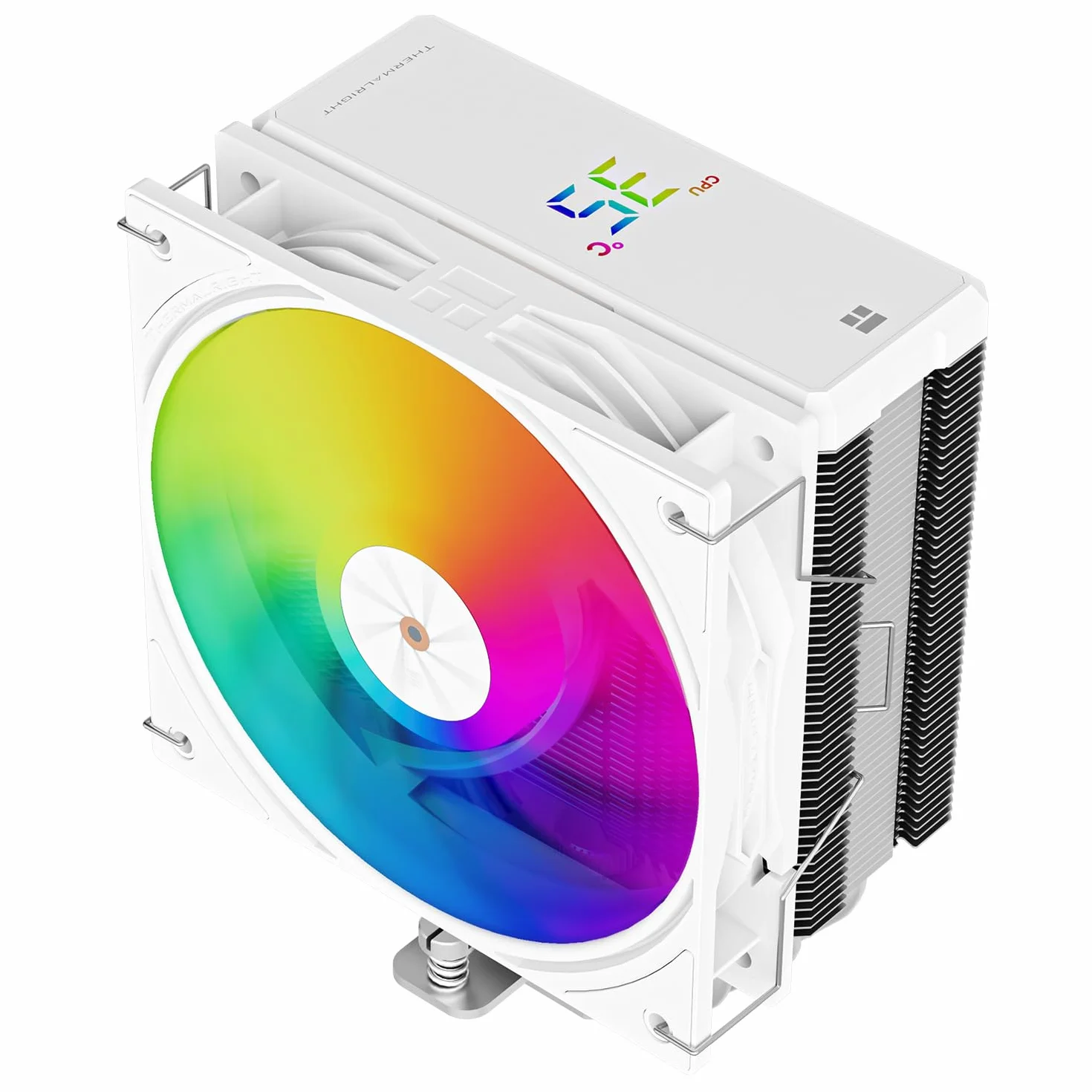 Thermalright Assassin X 120R - Raffreddatore digitale per CPU ARGB bianco, schermo digitale, TL-P12W-S PWM Quiet Fan CPU, supporto AM4/AM5, Intel LGA1851/1700/1150/1151/1200