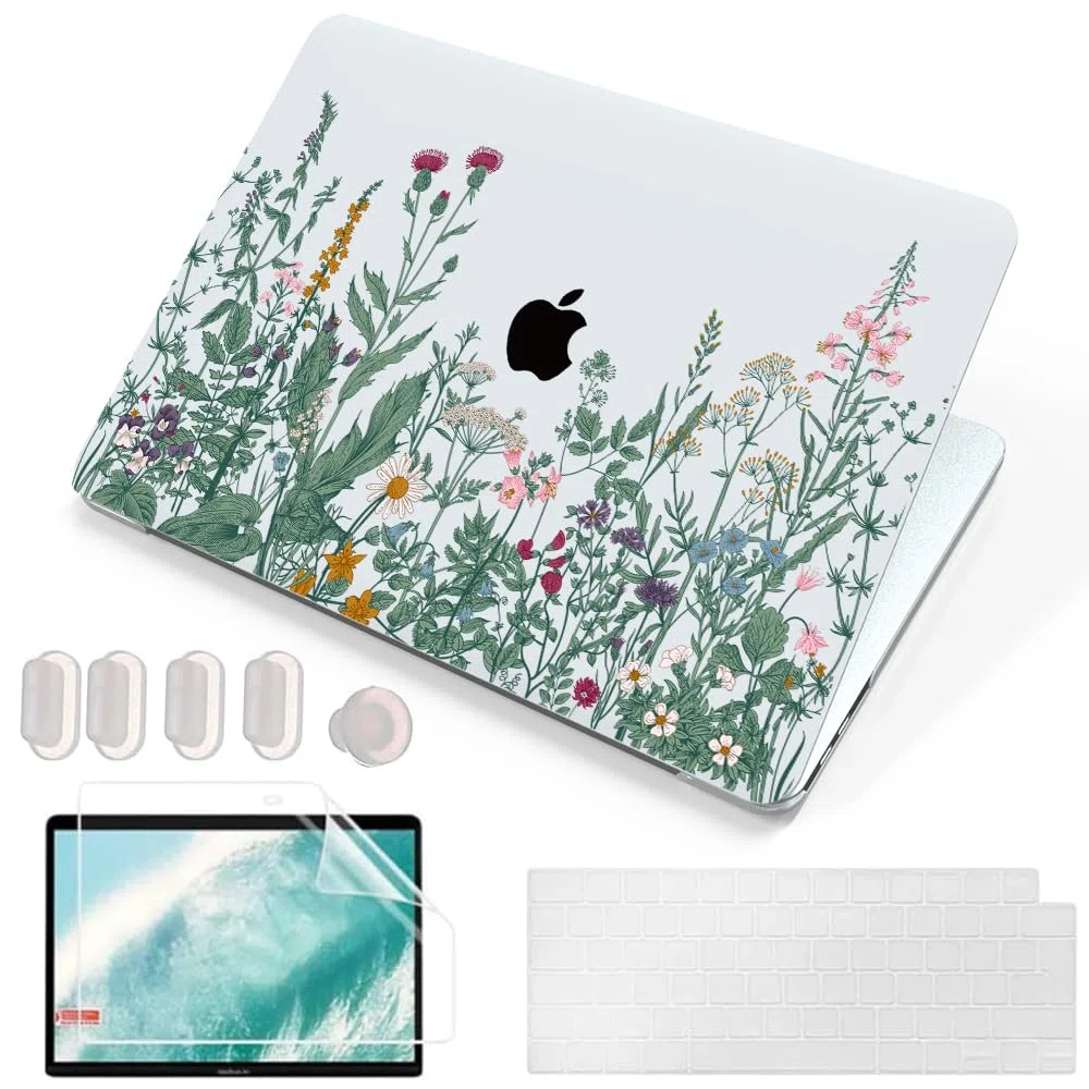 Custodia per Macbook Air M2 M3 M4 13,6 Pollici A2681 A3113 A3240, Plastica Rigida & Pellicola Tastiera & Proteggi Schermo