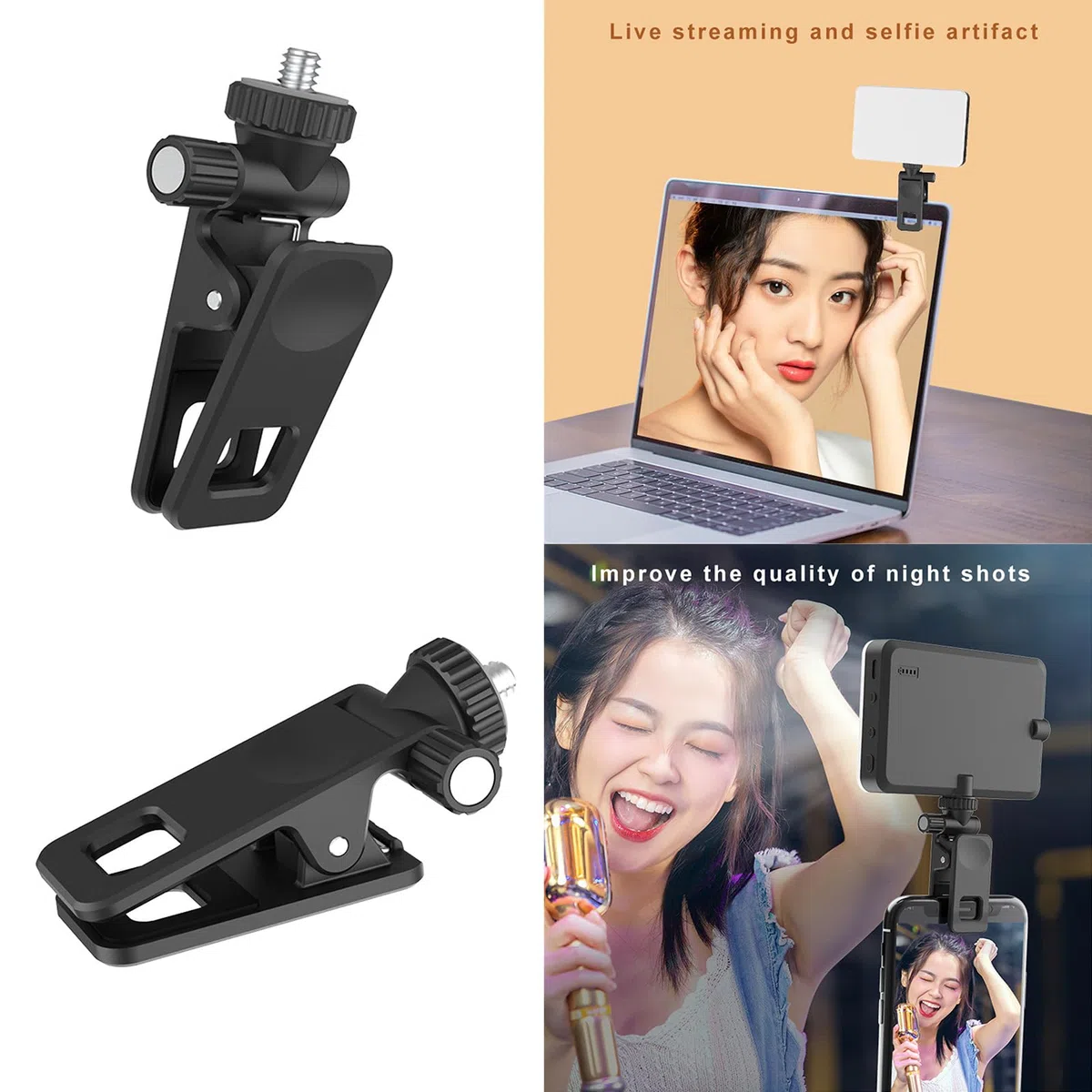 Monitor Top Camera Mount Morsetto Hanging Webcam Stand Con 1/4 "Vite Per Live Stream Video Conferencing