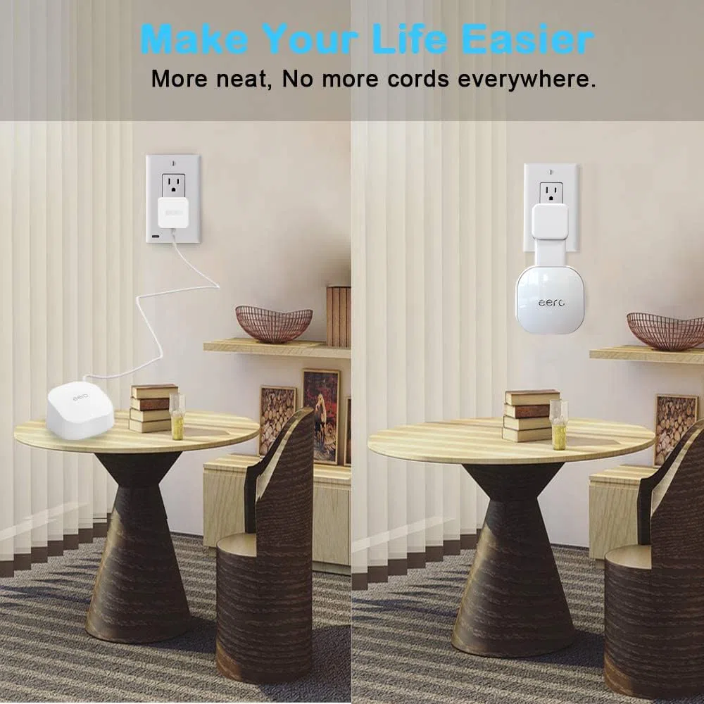 Supporto da parete solo per eero 6 Dual-Band Mesh Wi-Fi 6 System [non adatto per eero Pro 6 e eero 6+], senza fili disordinati, salvaspazio, facilmente spostabile, supporto per presa eero 6 Extender