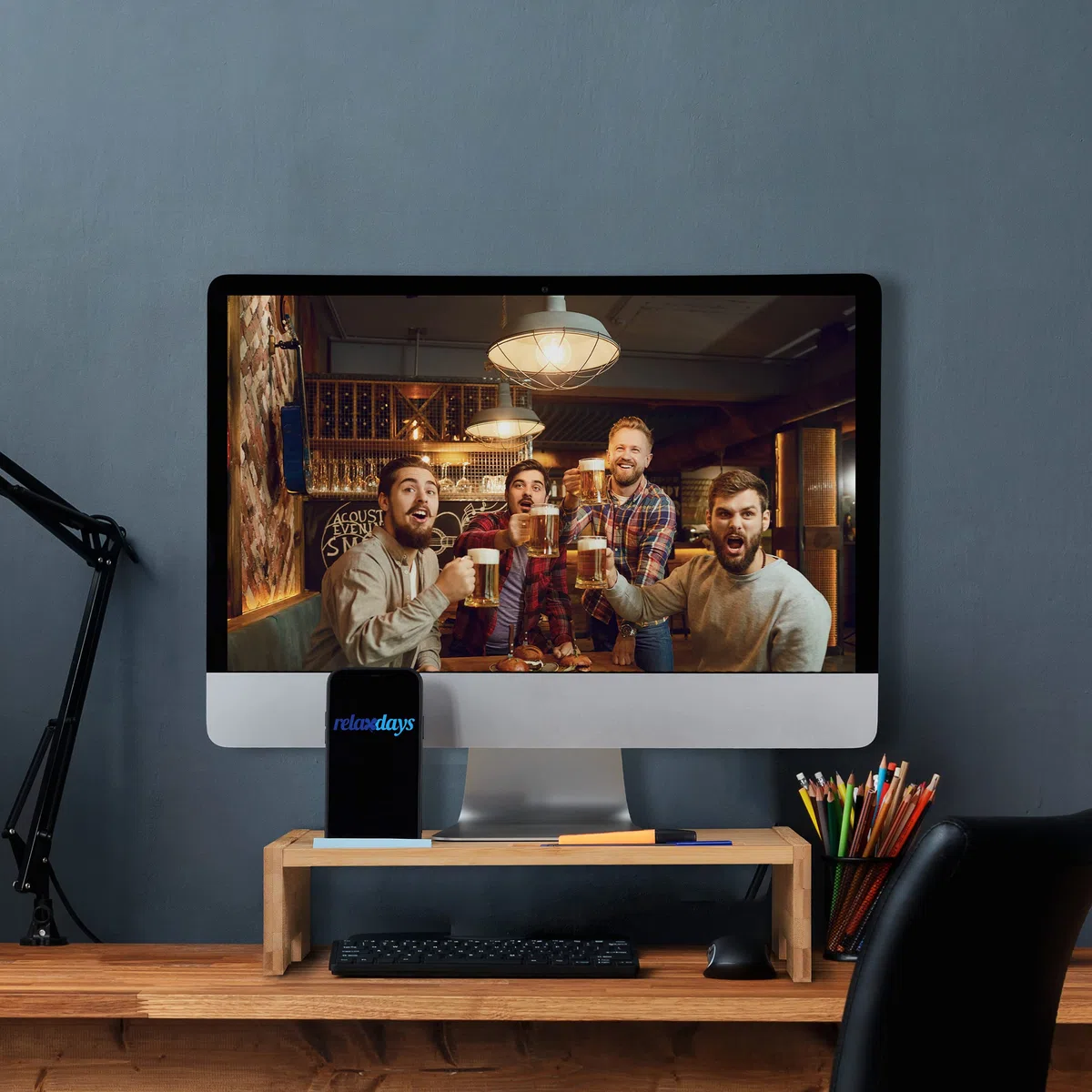 Relaxdays Supporto per Monitor, Rialzo per Schermo con 3 Scomparti, Stand per PC, HxLxP: 10,5x41x28 cm, Marrone Naturale
