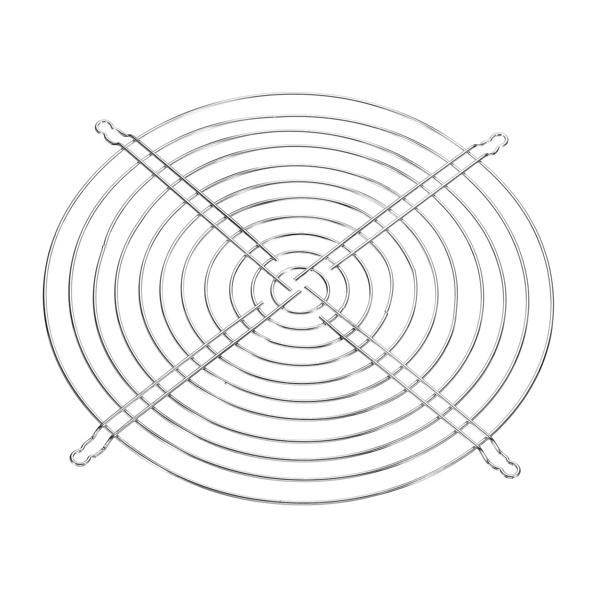 PATIKIL 250mm Ventola Dito Griglia, 2pz Metallo Protezione con Vite, Argento