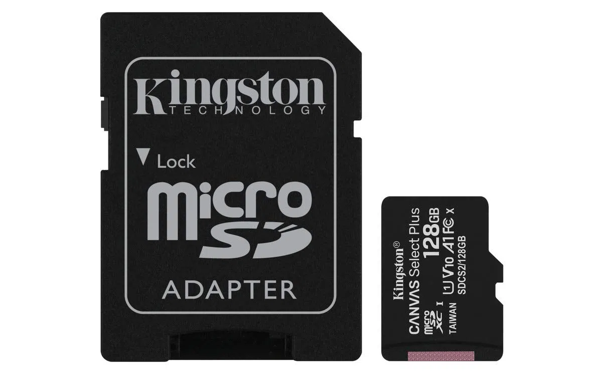 Kingston Canvas Select Plus - Scheda di memoria 128 GB microSDHC Canvas Plus 100 MB/s Read A1 classe 10 UHS-I + adattatore con imballaggio apertura facile (SDCS2/128GBET)