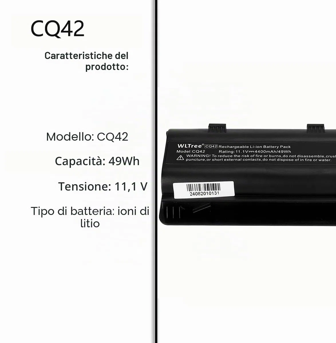 MU06 CQ42 593553-001 Batteria per HP G62 G72 Pavilion G6 G7 MU09 593554-001 593562-001 636631-001 HSTNN-LB0W HSTNN-Q62C Compaq Presario CQ32 CQ43 CQ56 CQ58 CQ62 CQ72 CQ57 G32 G42 Battery