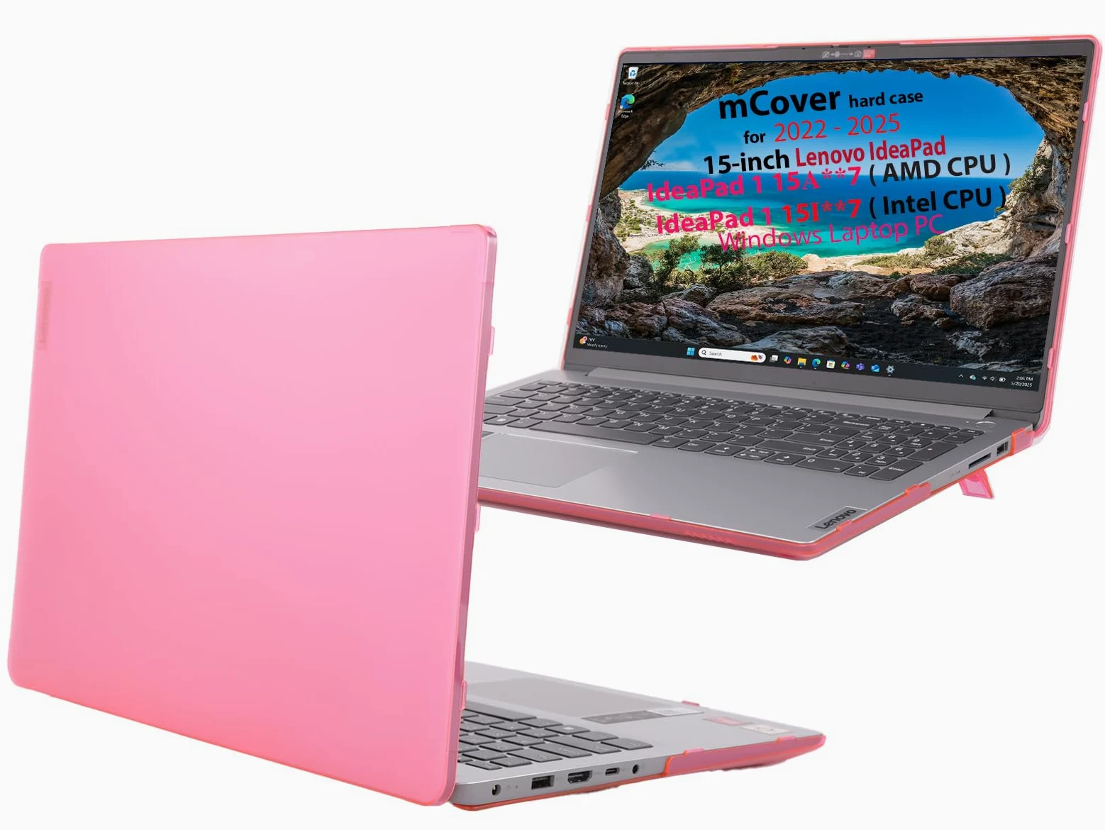mCover Custodia compatibile solo per Lenovo IdeaPad 1 Series 2022-2025 da 15" (15ADA7 / 15AMN7 / 15ALC7 / 15IAU7 / 15IGL7 / 15IJL7 / 15IRU7) laptop Windows (non compatibile con altri modelli), rosa