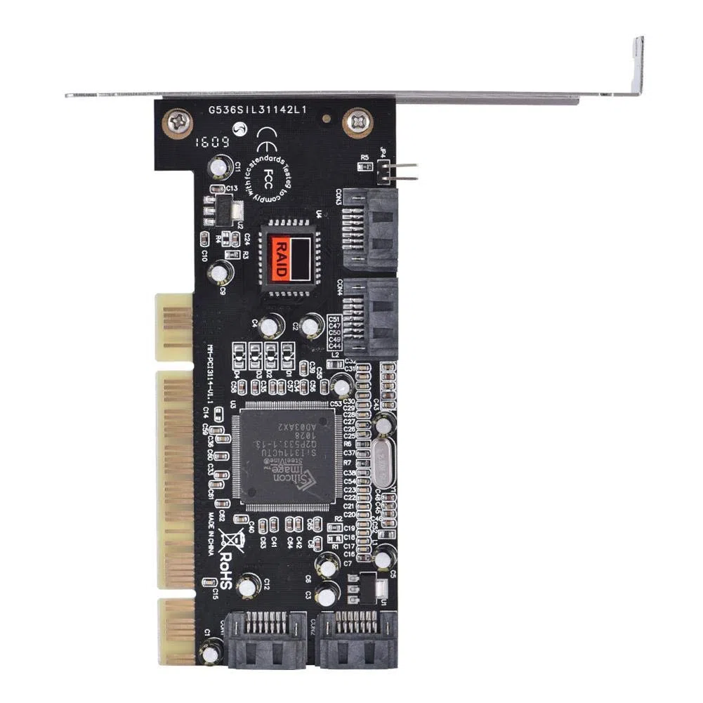 Bewinner Scheda Adattatore da 4 Porte Pci a Sata Raid Card Pci Express a Sata da 1,5 Gbps Sil3114 Chipset Raid Controller Scheda Adattatore Supporto 4 Dischi Rigidi