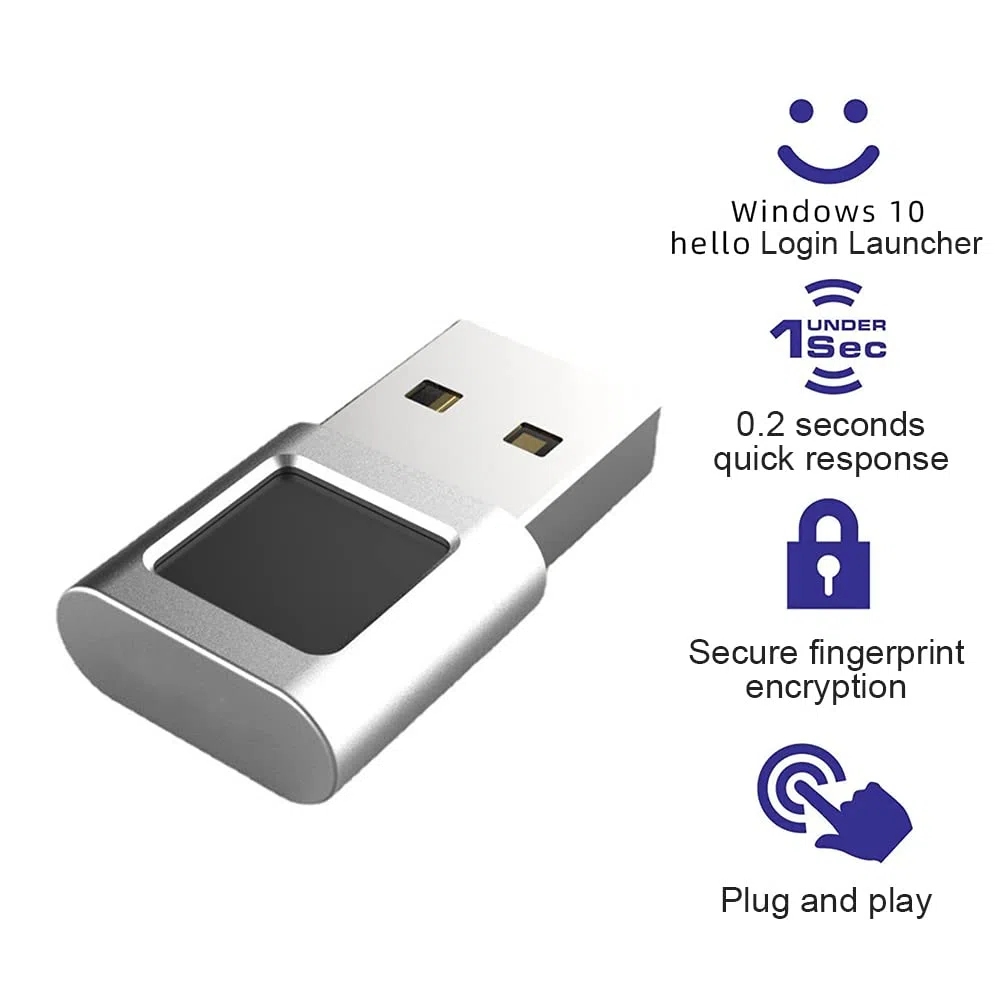 Mini Lettore di Impronte Digitali Mini Modulo Lettore di Impronte Digitali USB Scanner Biometrico per Computer Portatili 10 Chiave di Sicurezza per PC Interfaccia USB