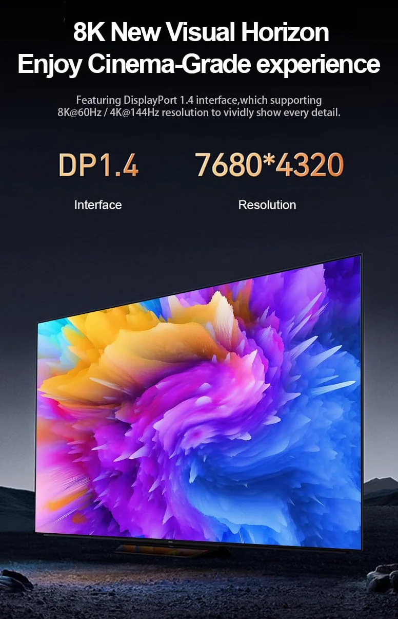PremiumCord Cavo Ottico 8K DisplayPort 1.4 M/M 15m, Spina a Spina, 32,4 Gbps, Video 8K@60Hz, 5K@60Hz, 4K@60Hz 2160p, Connettori Placcati Oro, Blu/Nero