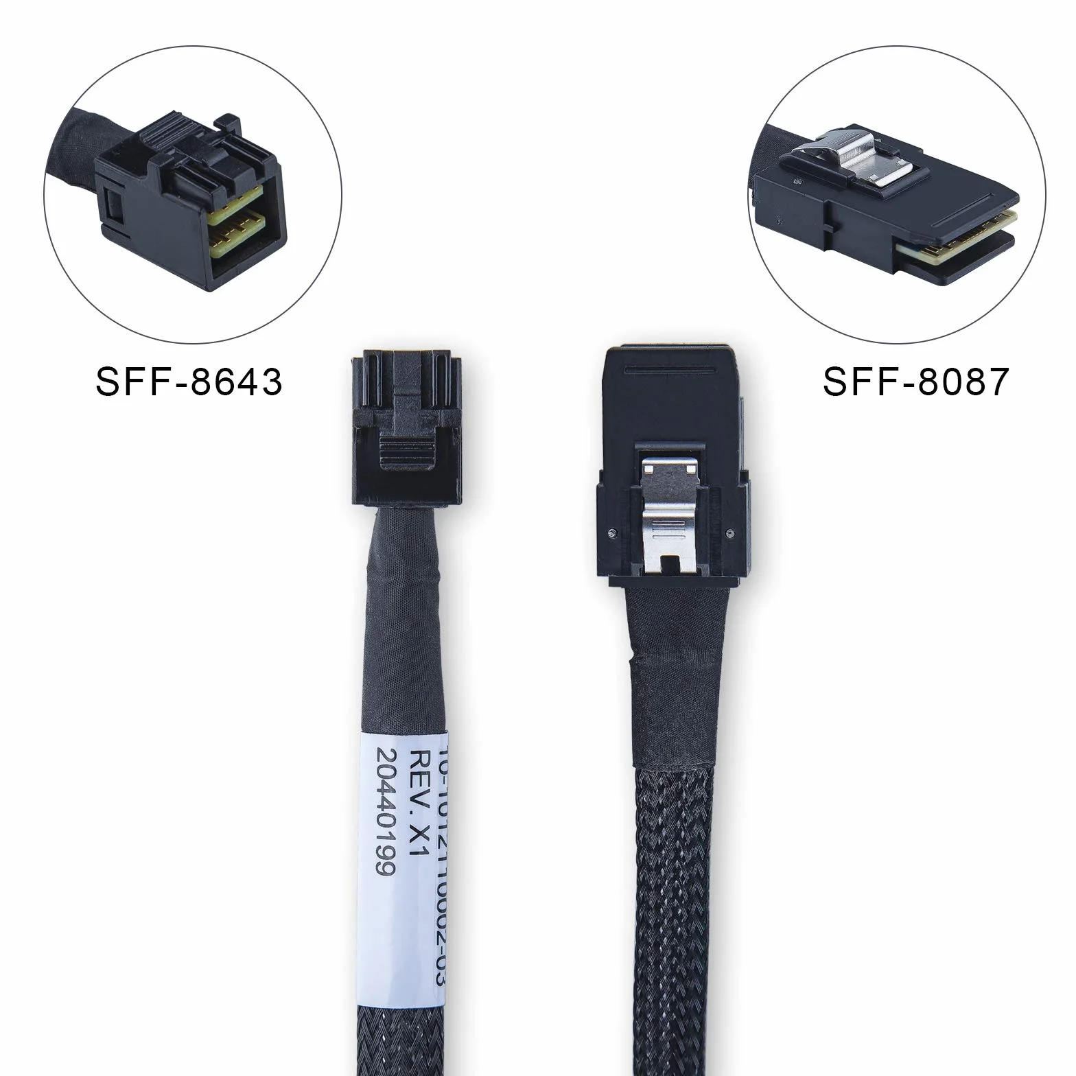 Cavo Interno Mini SAS HD SFF-8643 a Mini SAS SFF-8087 0.5-Metro, 2 Pack