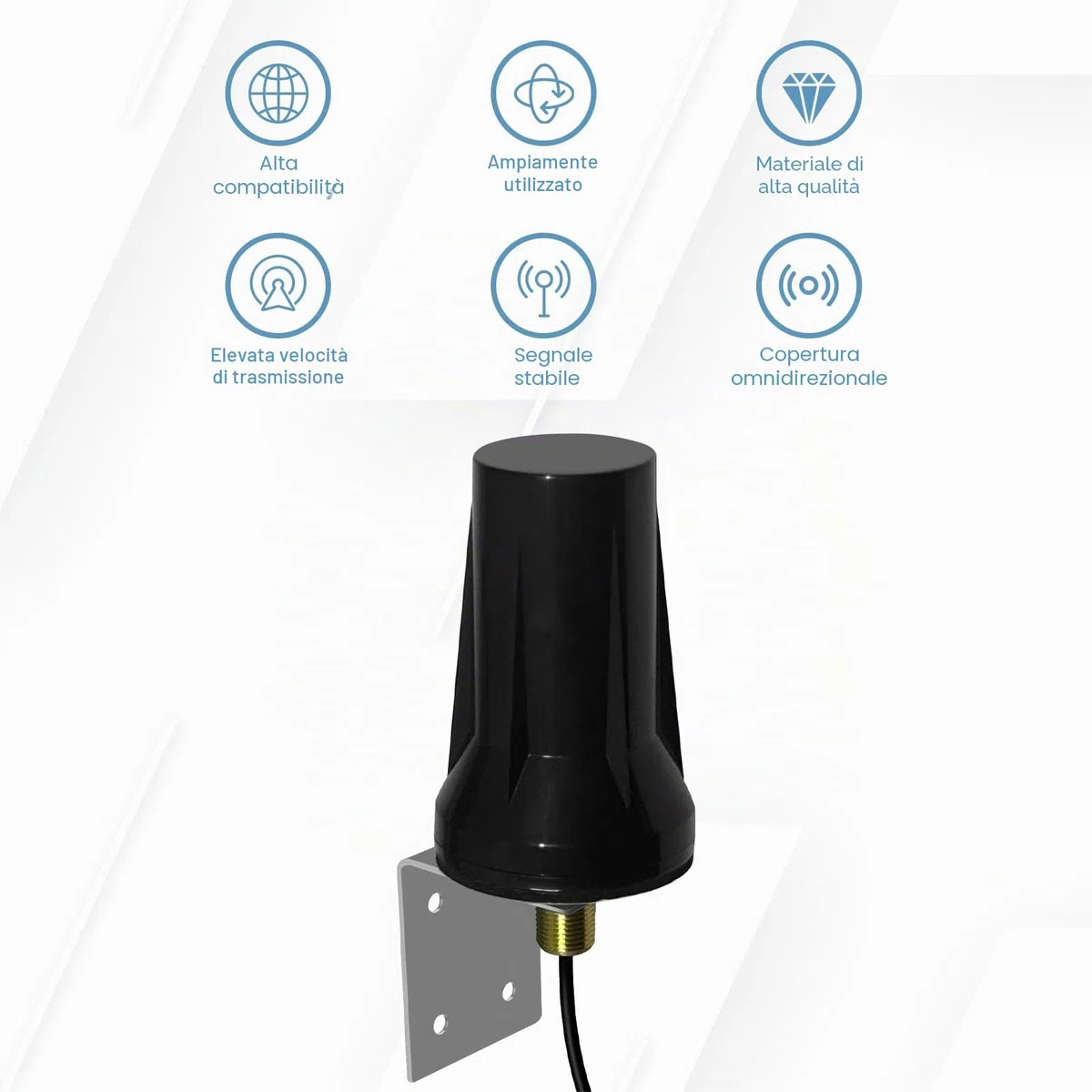 Antenna 5G 4G LTE Esterna 7DBI Omnidirezionale Amplificatore Segnale Interni Esterni Impermeabile Connettore SMA 700-6000MHz，GSM/GPRS/2G/3G/4G/5G per LTE Router Monitoraggio Della Sicurezza-3M