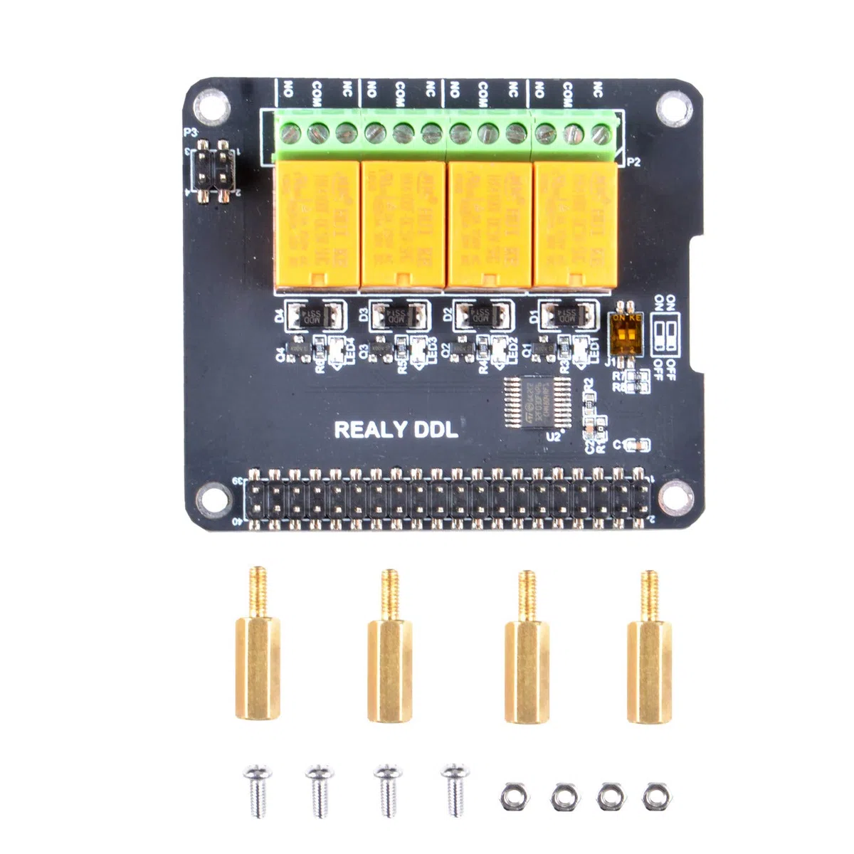 GeeekPi Raspberry Pi Scheda di espansione Modulo relè a 4 canali Modulo relè di Potenza per Raspberry Pi 3B+/3B/2B & Raspberry Pi 4 Modello B (Nessuna Programmazione Richiesta/programmabile)