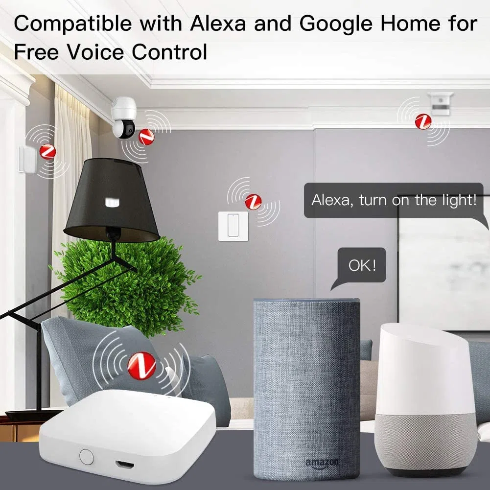 MOES Home Bridge per ZigBee, Gateway Hub Smart Life App Telecomando Wireless con Alexa Google Home