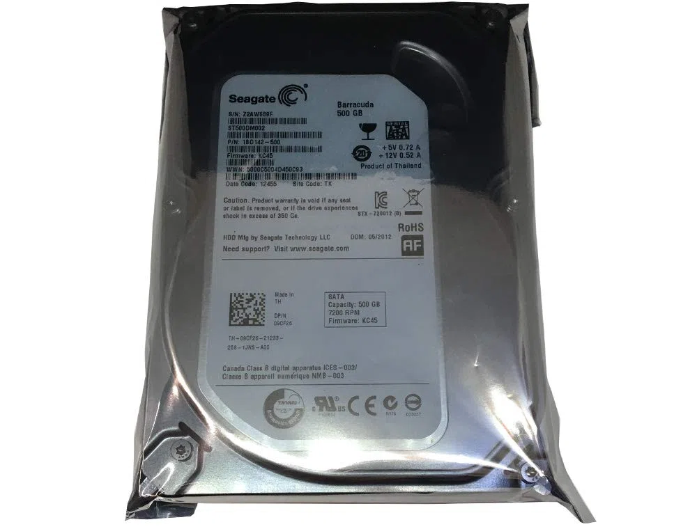 SEAGATE ST500DM002 Barracuda 7200.12 500GB 7200 RPM 16MB cache SATA 6.0Gb/s 3.5 hard disk interno (Bare Drive) (Ricondizionato)