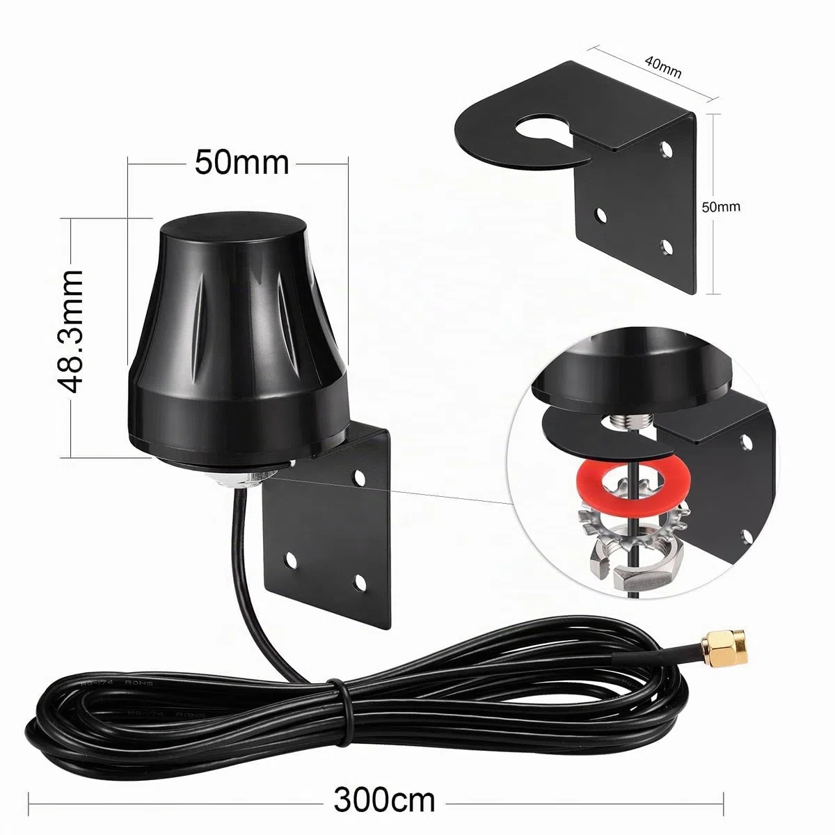 Bingfu Antenna WiFi Exterieur Bibanda 2,4 GHz 5,8 GHz 6dBi MIMO RP-SMA e SMA Omnidirezionale per Telecamera Wireless Esterno Router Amplificatore WiFi Videosorveglianza Scheda di Rete Monitor Energia