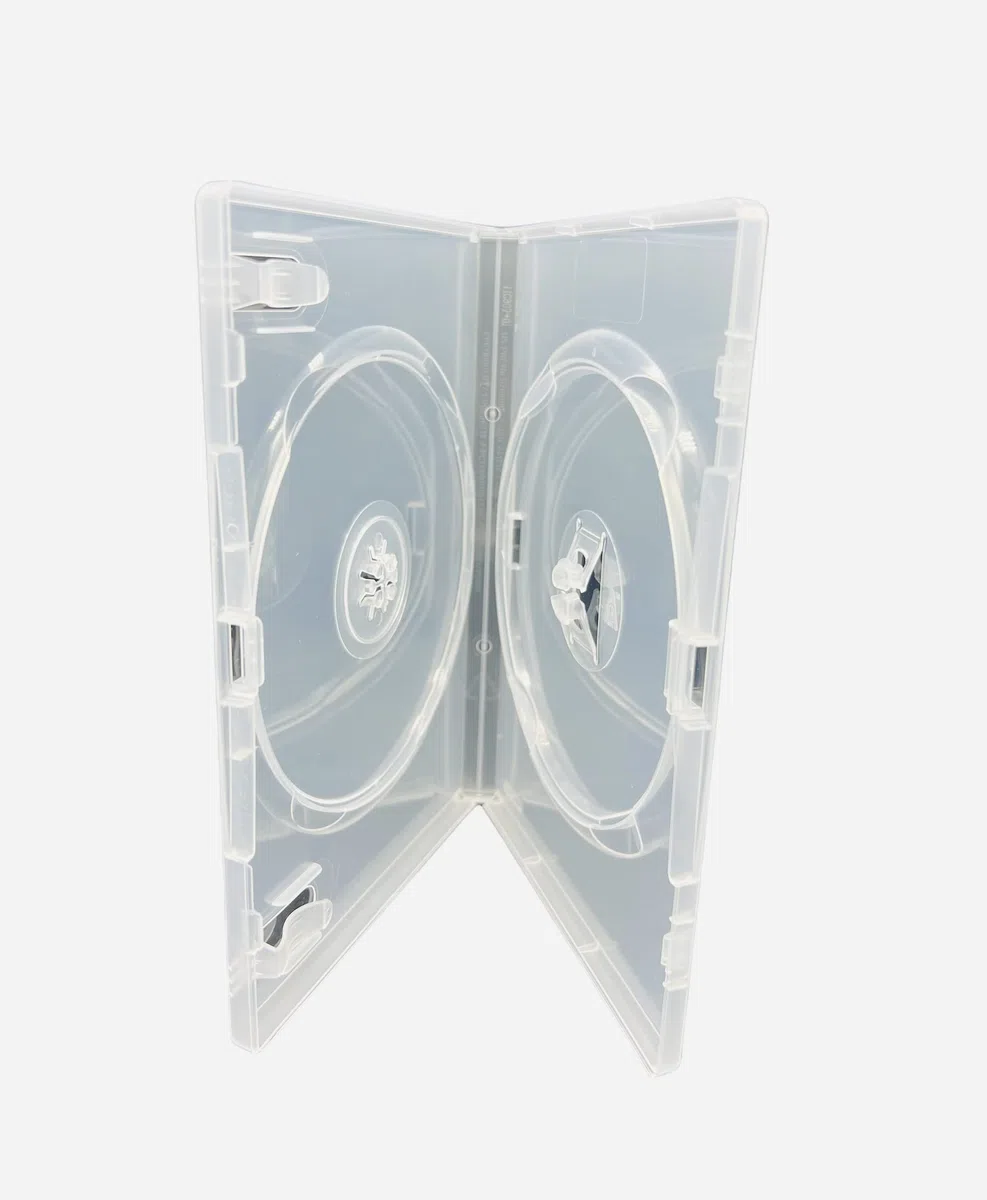 Dragon Trading - Confezione da 10 custodie doppie per DVD, CD, Blu-Ray, 14 mm, per contenere 2 dischi, con custodia esterna per intarsio artistico, stesse custodie usate dai principali studi