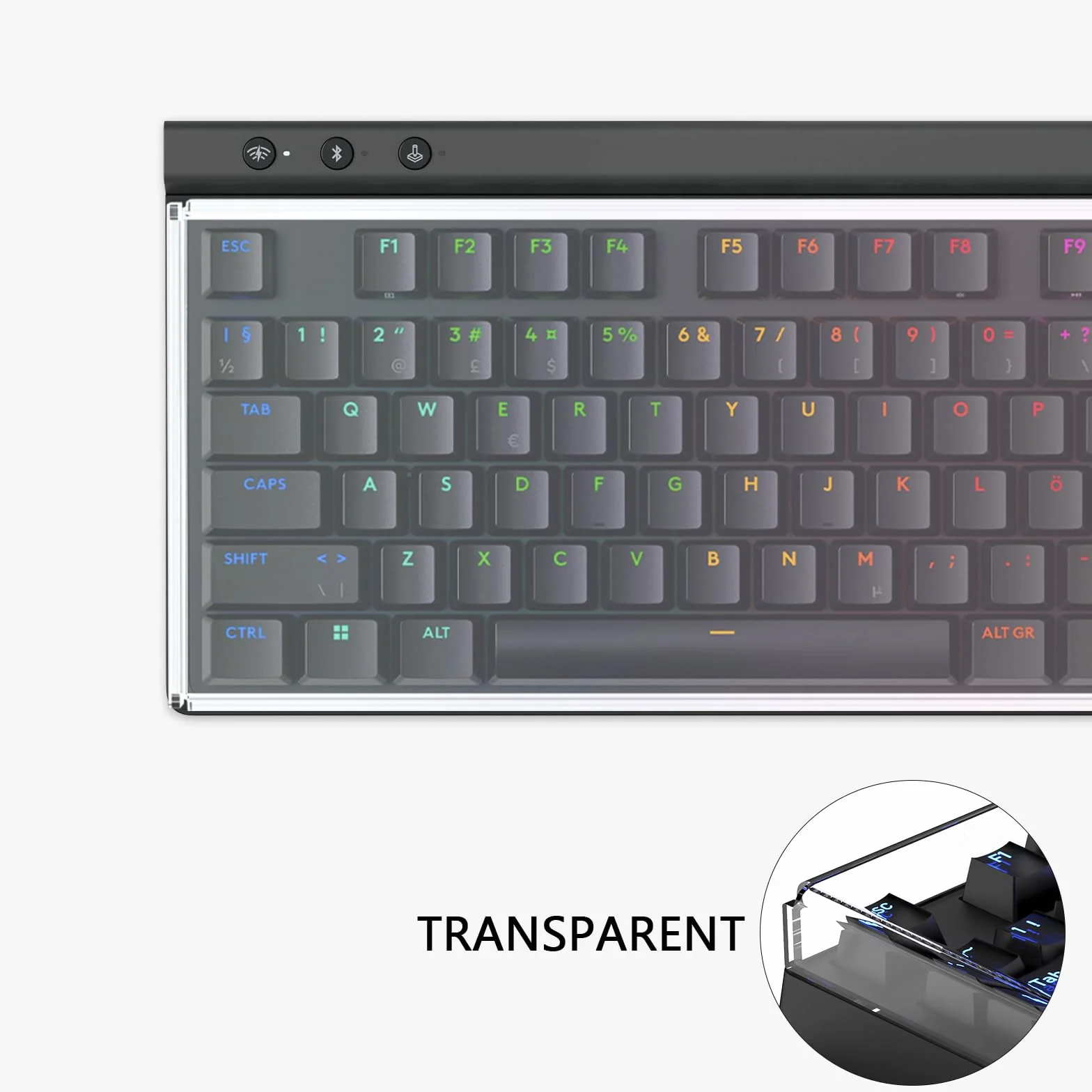 Geekria Copertura tastiera TKL Tenkeyless, copri tastierino in acrilico trasparente per tastiera meccanica gaming 80% compatta 87 tasti, compatibile con Logitech G PRO / G515 Lightspeed TKL