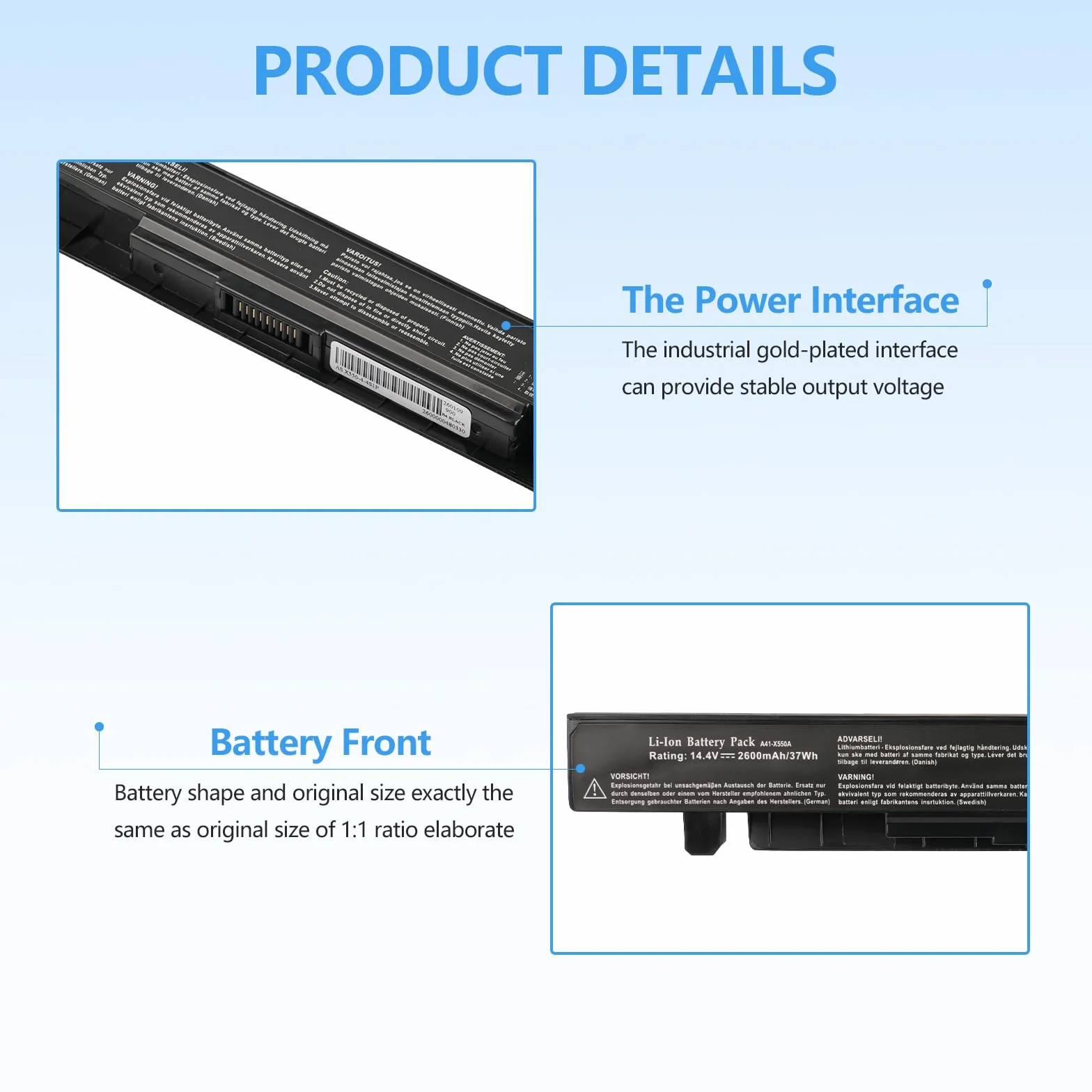 A41-X550A Batteria per ASUS A41-X550 X550 X550C X550CA X550CC X550CL X550E X550L X552C R510 R510C R510CA R510J R409 A550C A550 F550 F552 K450 K550 P450 P550 Y481C Y581