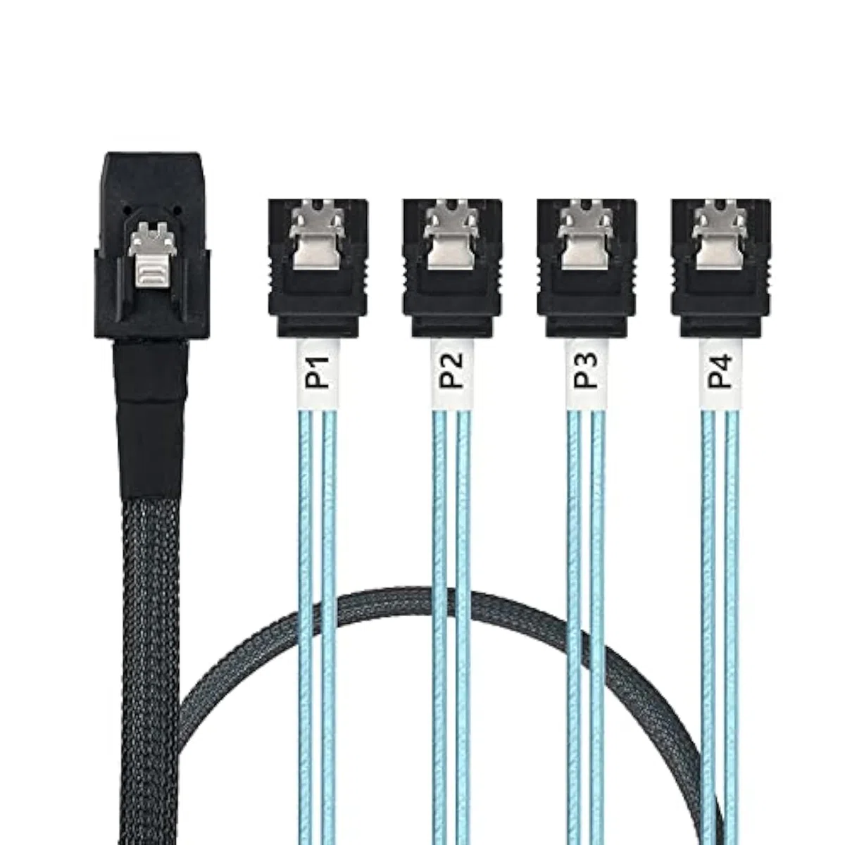WLGQ Cavo a disco array Mini SAS 36Pin (SFF-8087) a 4 SATA 7Pin Cavo, Mini SAS Host/Controller a 4 SATA Target/Backplane, 1M