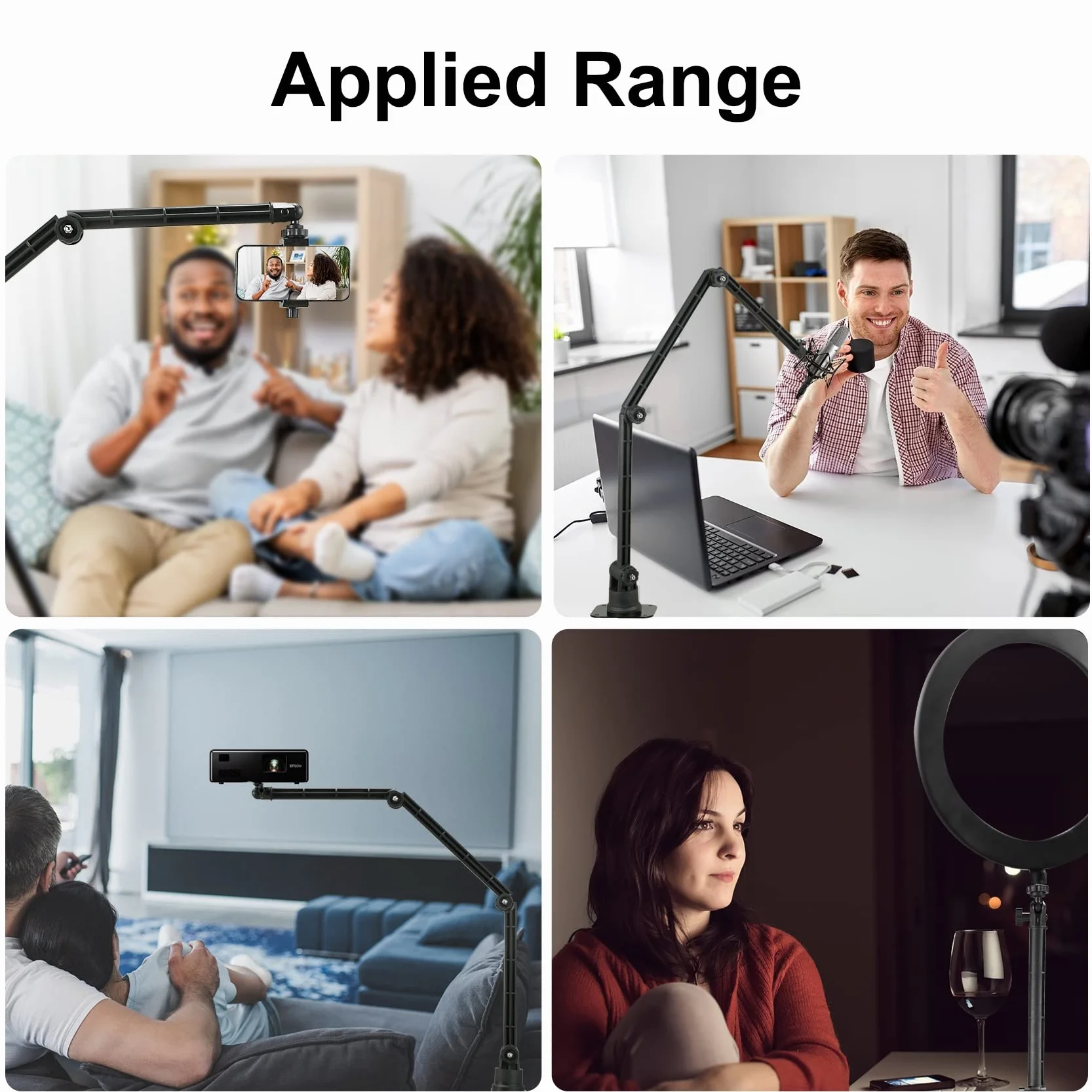 Supporto da parete e soffitto per webcam compatibile con Logitech C920s StreamCam Brio C930 C925 C922 C615 e Razer Kiyo Pro, lunghezza 103 cm (filettatura 1/4-20)