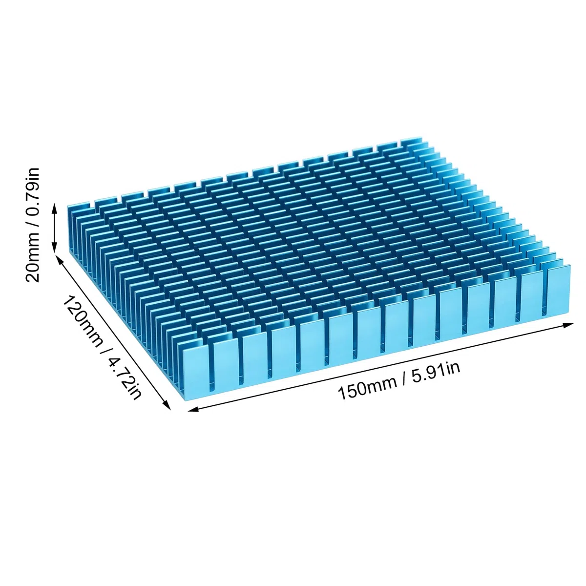 Dissipatore di Calore in Alluminio Eujgoov, 150x120x20mm Raffreddamento del Radiatore Raffreddamento per Scheda PCB Dell'amplificatore di Potenza della CPU(blu)