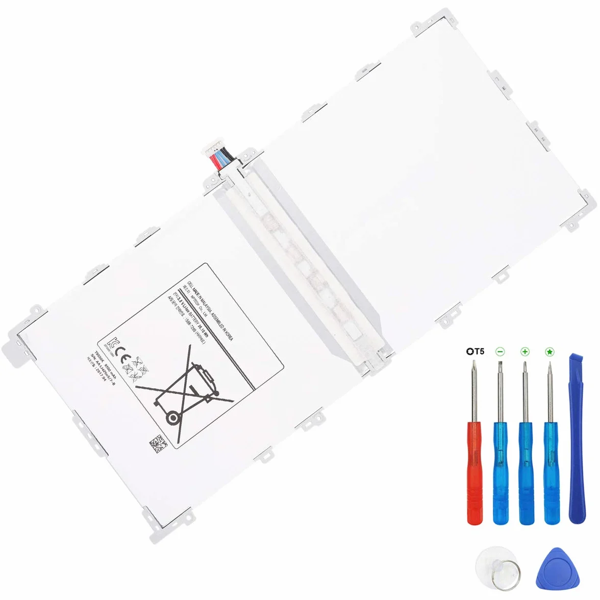 Batteria per tablet T9500K T9500E compatibile con Galaxy Tab Pro 12.2" P900, P901, P905, T900, T905 con strumenti