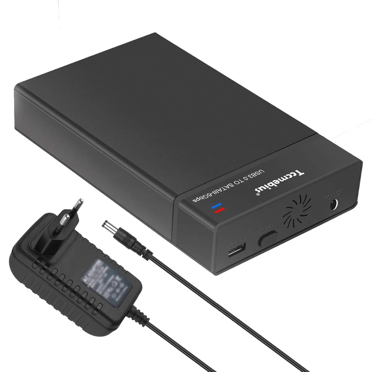 TCC-S863-DE USB 3.0 a SATA Esterno Alloggiamento per Disco Rigido per 2.5 3.5 Pollice HDD SATA I/II/III SSD (Massimo 20TB), Supporta UASP, Sonno Automatico, Installazione Senza Attrezzi