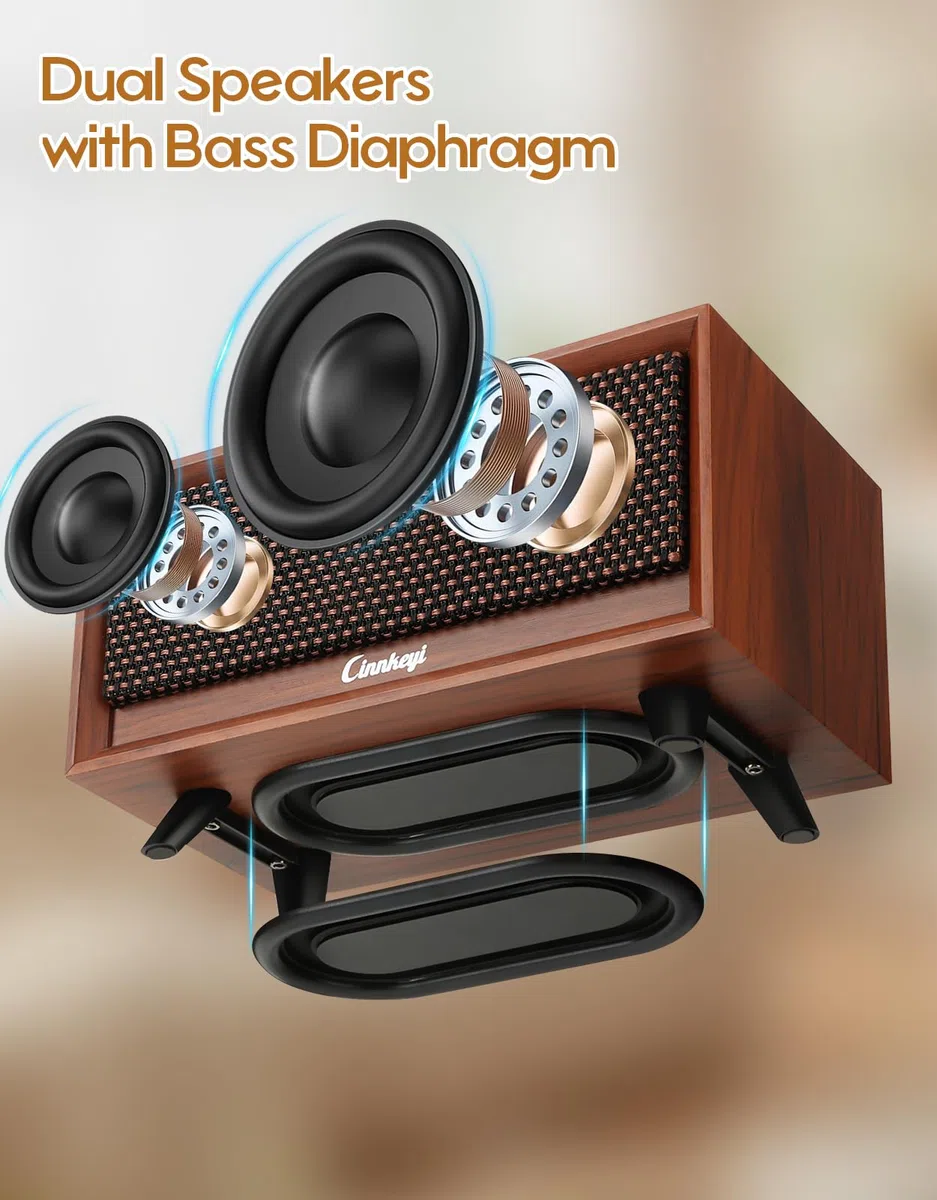 Barra sonora in legno - Altoparlanti per PC alimentati tramite USB | /Line-in/Bluetooth 3 modalità, barra sonora stereo compatta in legno per notebook, laptop, monitor, tablet