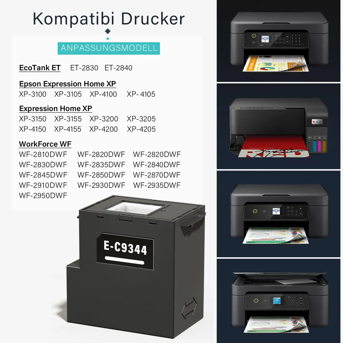 Spaceink C9344 C12C934461 per XP-2100 XP-3100 XP-3105 XP-4100 XP-4105 XP-3150 XP-3155 XP-3200 XP-3205 XP-4150 XP-4155 XP-4200 2810DW. F WF-2820DWF WF-2830DWF WF-2835DWF stampante
