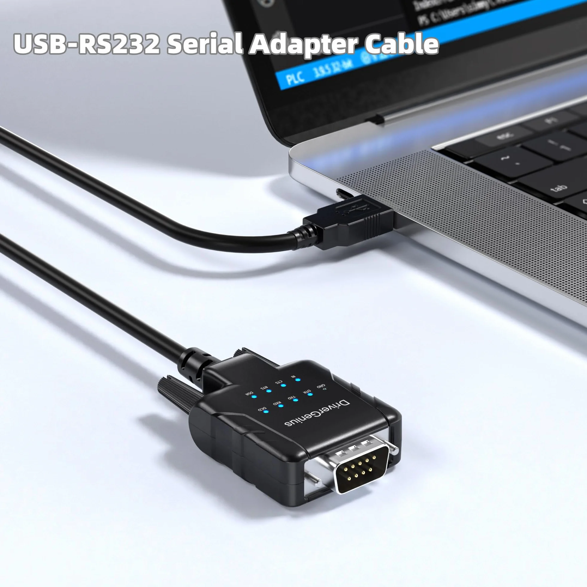 DriverGenius SerialPulseX Adattatore USB a Seriale RS232 con 9 LEDs per Comunicazione Automatica Windows 11 macOS Linux