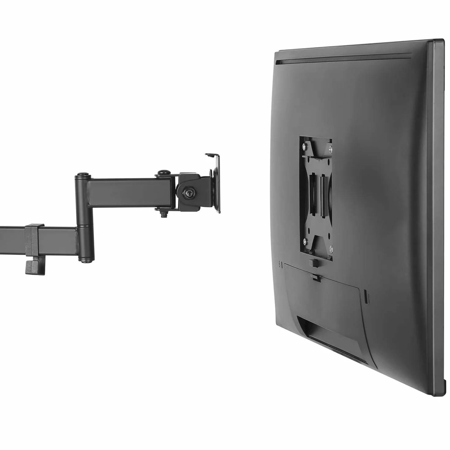 Portamonitor con doppio braccio snodato, Supporto per monitor da 17-32' fino a 8 kg, diametro del palo/tubo da 28 a 60 mm, braccio per monitor