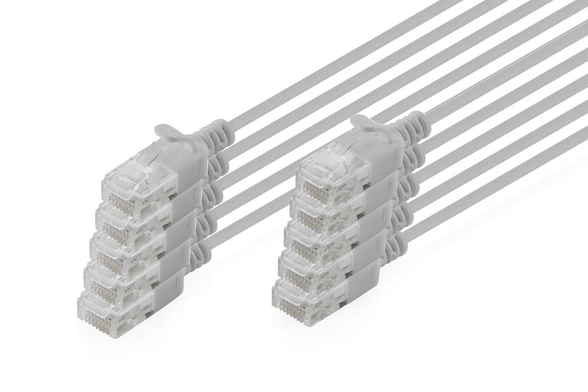 DIGITUS Cavo LAN Cat 6 – 2,0 m – 1 Gbit/s – 10 pezzi – U-UTP non schermato – Slim AWG 32/7 – PoE+ – LSZH – 250 MHz – Cavo di rete RJ45 – Grigio