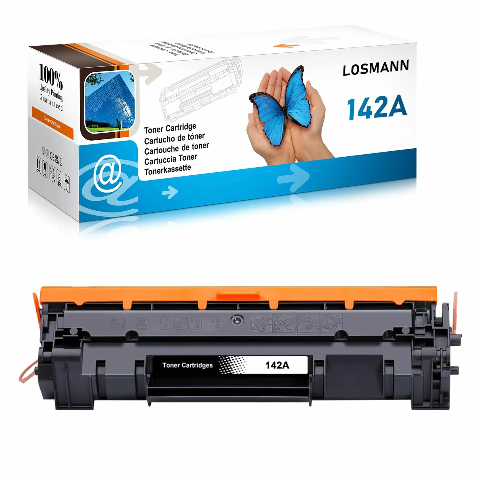 LOSMANN Toner 142A con chip compatibile con HP 142A W1420A per HP Laserjet MFP M140w M110w M110 MFP M140 MFP M139w M139 142X W1420X (1 nero)