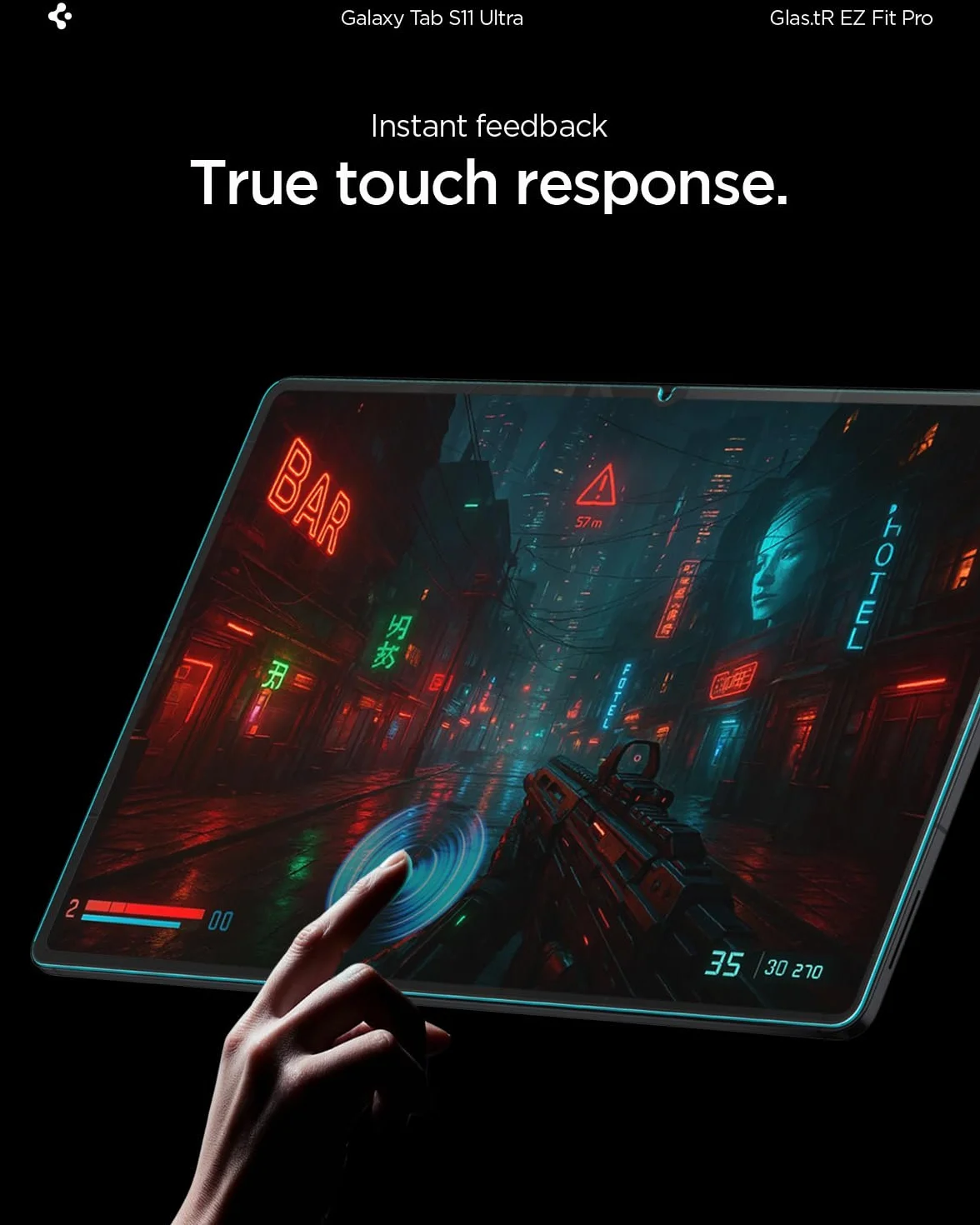 Spigen Glas.tR EZ Fit Pro Vetro Temperato compatibile con Samsung Galaxy Tab S11 Ultra, 1 Pezzi, Cristallino, Durezza 9H Pellicola prottetiva