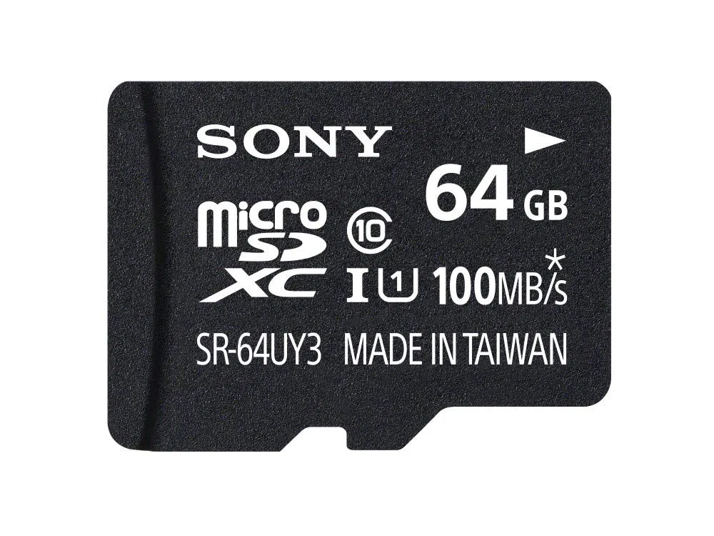 Sony SR64UYA Scheda Micro SD HC, UHS-I, Classe 10, 64 GB, con Adattatore, Nero