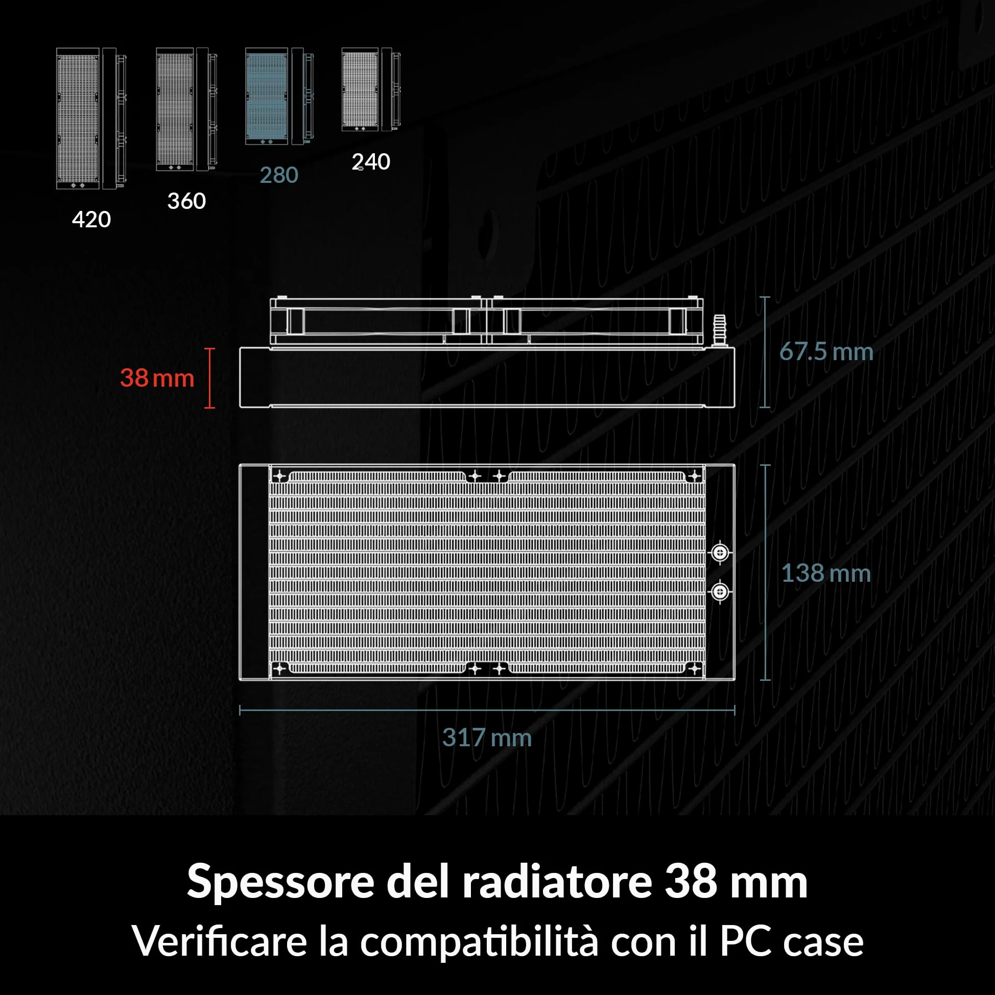 ARCTIC Liquid Freezer III 280 - Sistema di raffreddamento ad acqua per PC, dissipatore a liquido All-in-One per CPU AIO, compatibile con Intel e compatibile con AMD, pompa efficiente controllata da