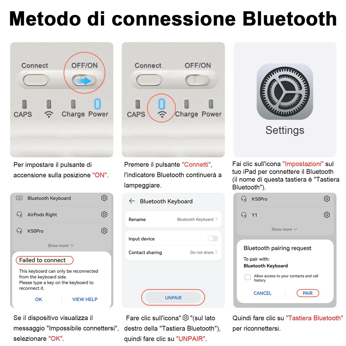 LAMA Custodia con Tastiera per iPad 11th A16 11" 2025, iPad 10th Gen 10.9" 2022, Custodia Protettiva Sottile con Tastiera Bluetooth Wireless Staccabile e Portapenne Blu