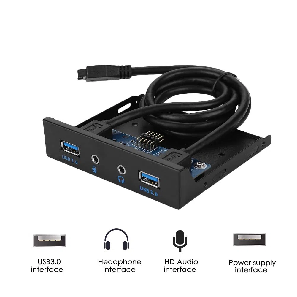 Bewinner Parte anteriore 'unità floppy, audio USB 3.0 Parte anteriore 'unità floppy, 3,5 pollici 2 interfacce USB 3.0 con audio MIC, per riservare l'interfaccia I/O anteriore del