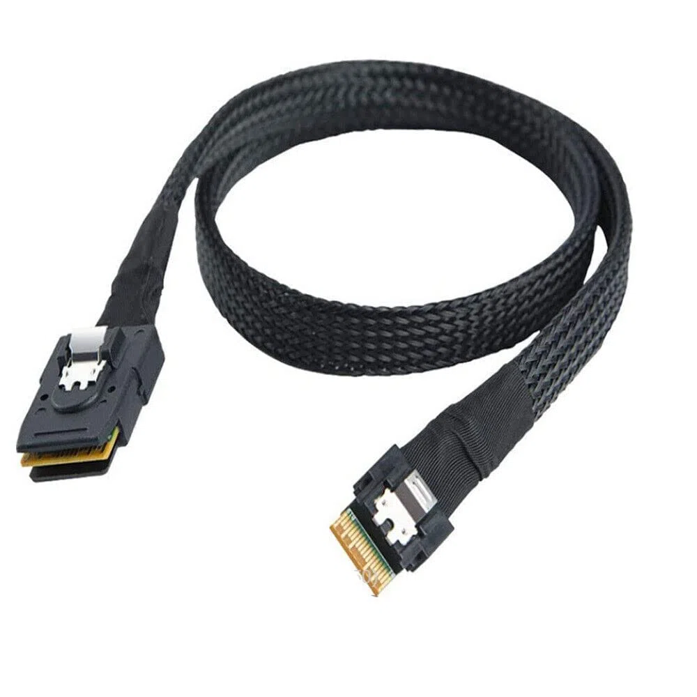 Mini SAS SFF-8087 to Slim SAS SFF-8654 4I High-Speed Server Connection Cable 1m Black