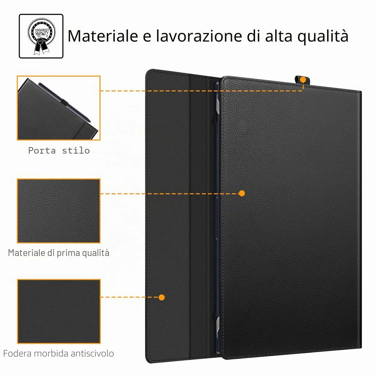 FINTIE Custodia per 15.6 Pollici Samsung Galaxy Book 5 360,Galaxy Book 4/Book4 Edge, Portfolio Business Cover con Tasca, Nero