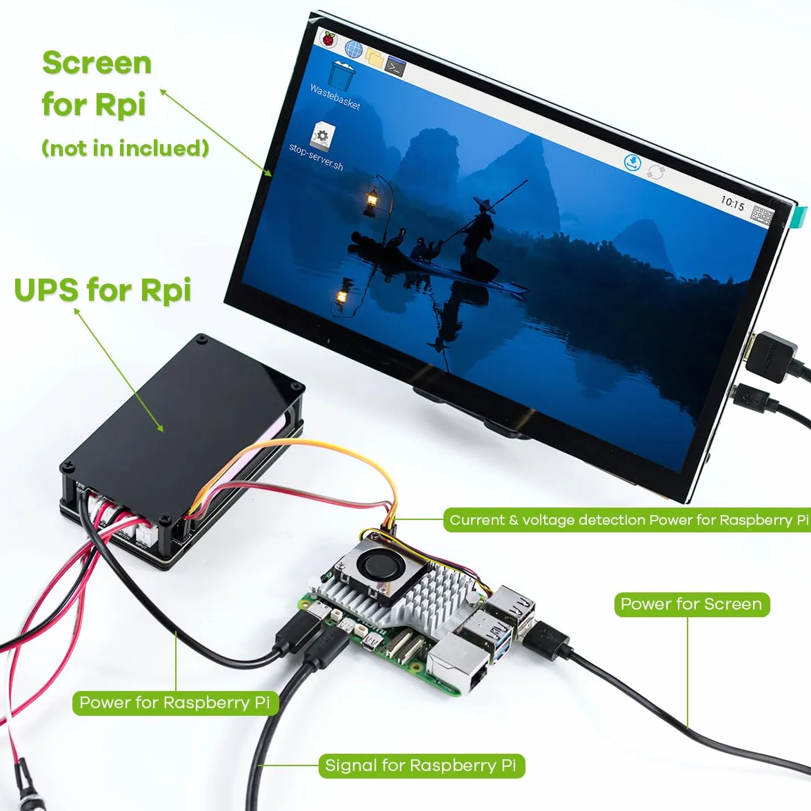 Modulo UPS LAFVIN 3S Modulo di Alimentazione Ininterrotta per Raspberry Pi/Jetson Nano Supporta Ricarica e Uscita di Alimentazione Contemporaneamente 3S & 5V 5A Output