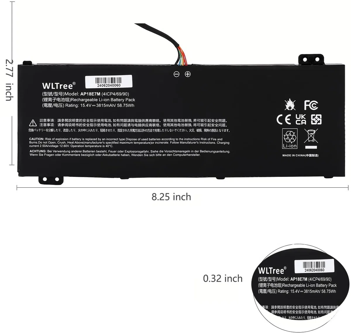 AP18E8M AP18E7M Batteria per Portatile Acer Nitro 5 AN515-54 AN515-55 AN515-56 AN515-57 AN515-58 AN515-43/44 AN515-45 AN517-51/52 AN715-51 Aspire A715-74G Predator Triton 300 PT315-52 Battery