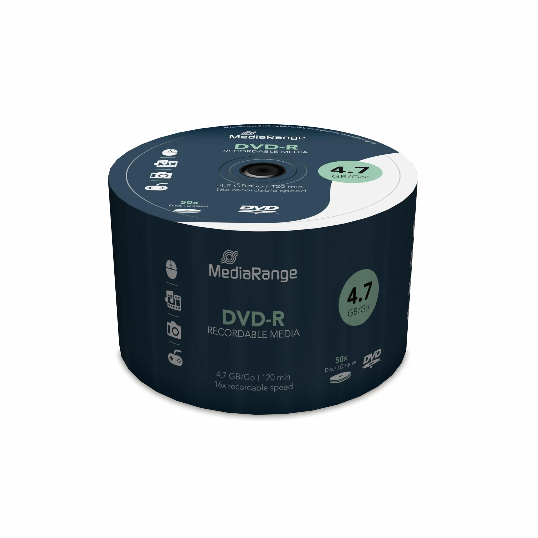 MediaRange MR444 Confezione Dvd-R, Argento