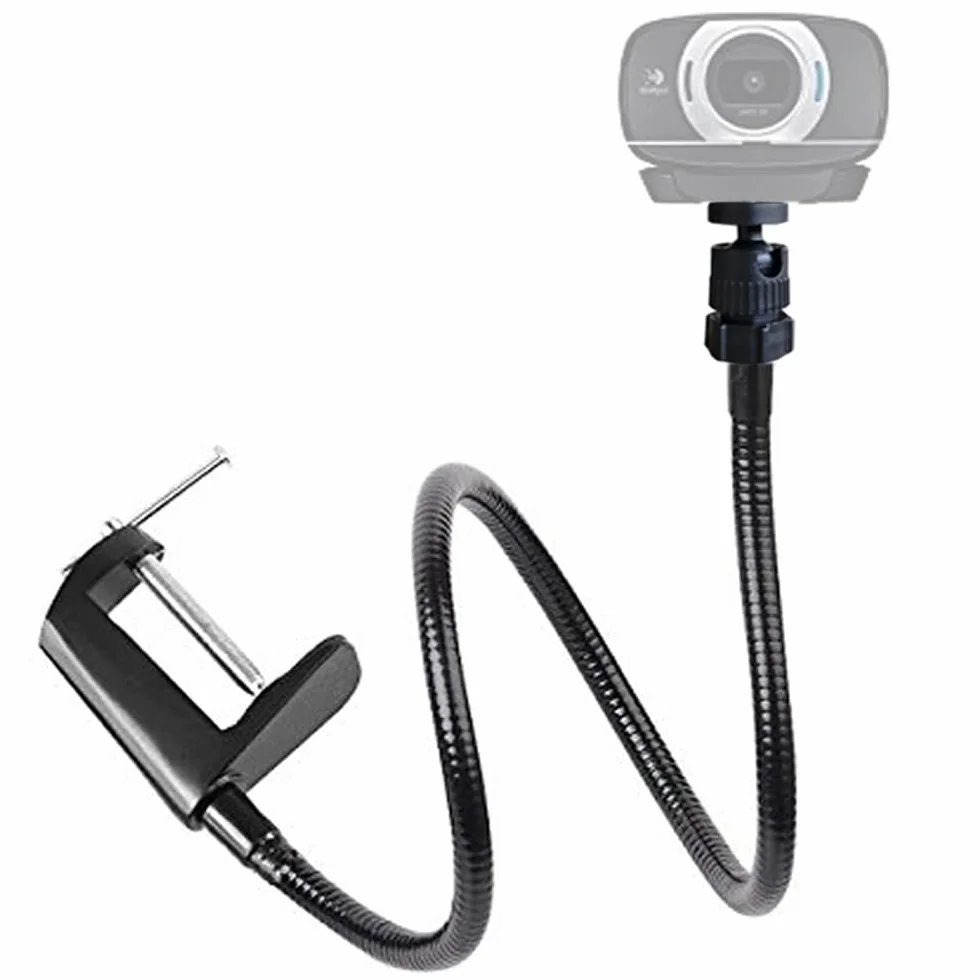 Webcam Stand 27" regolabile a collo di cigno Desktop Camera Mount Hoder for Logitech Webcam C925e C922 C930 C920 C615 e più (filettatura 1/4")