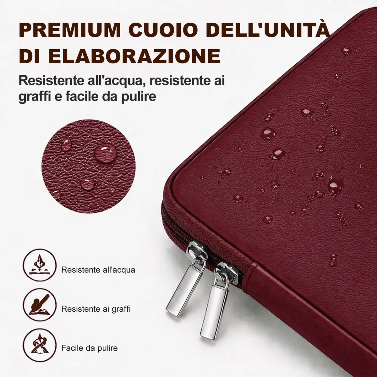 RAINYEAR Custodia morbida in pelle PU per laptop compatibile con MacBook Air 13 pollici (M5 M4 M3 M2 M1 A3449 A3240 A3113 A2681 A2338 A2337), MacBook Neo, MacBook Pro da 13,3 e 14 pollici, Rosso