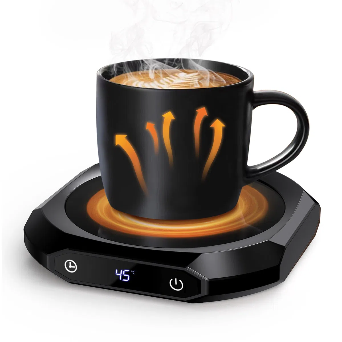 Riscaldatore di caffè,Scaldateiera elettrico per scrivania con 3 impostazioni di temperatura,Riscaldatore di tazza per bevande, bevande, tè, adatto per ufficio e casa(Nero)