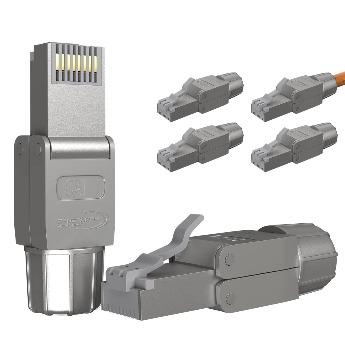 RedStar24 Connettore RJ45 senza attrezzi CAT 7 - Connettore di rete per cavo di posa AWG 22-24 - Cavo di rete LAN CAT7 CAT6a - schermato - LSA convertibile - 10 Gbps - 6 pezzi